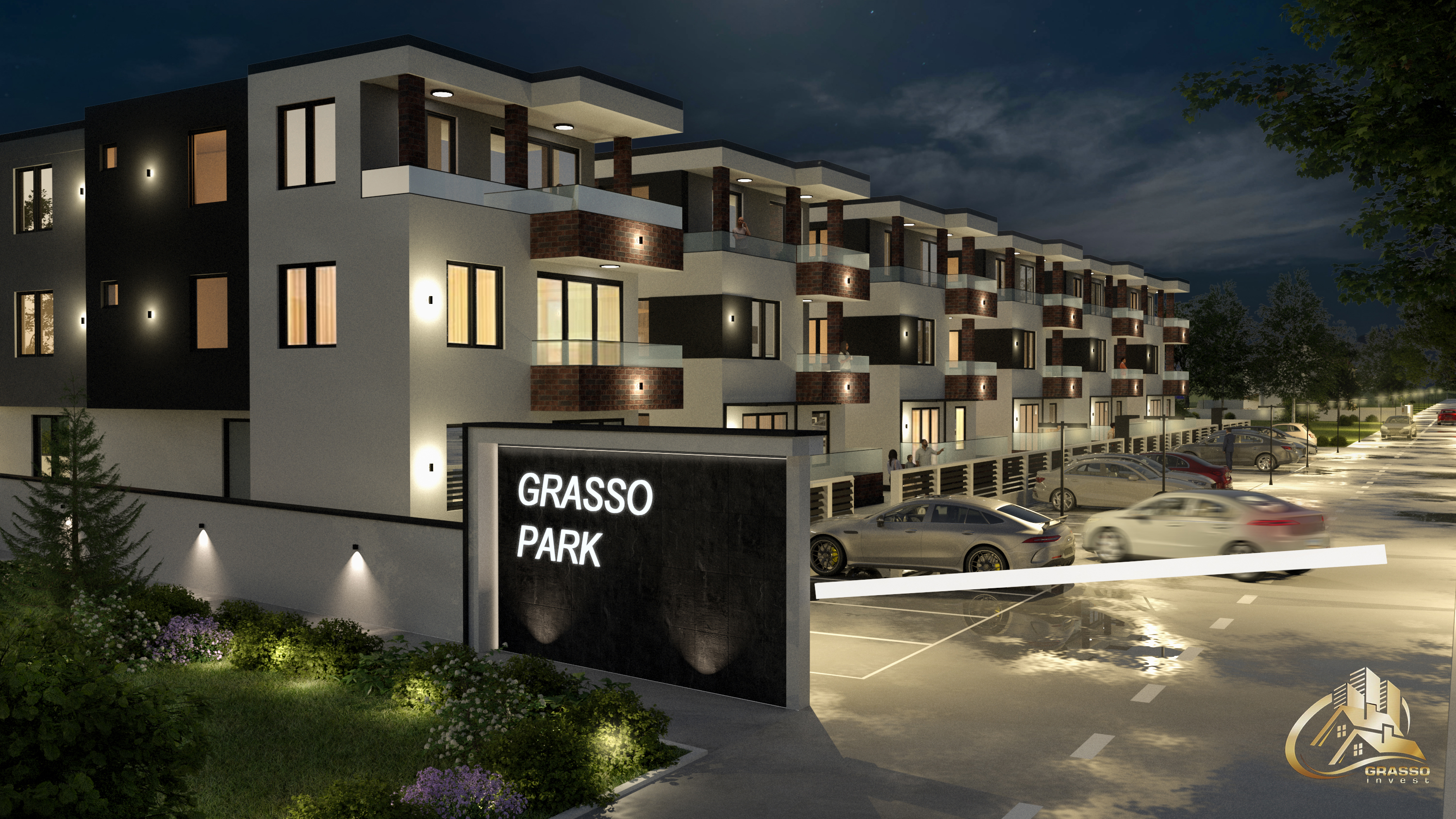 Grasso Park — noćni ulaz